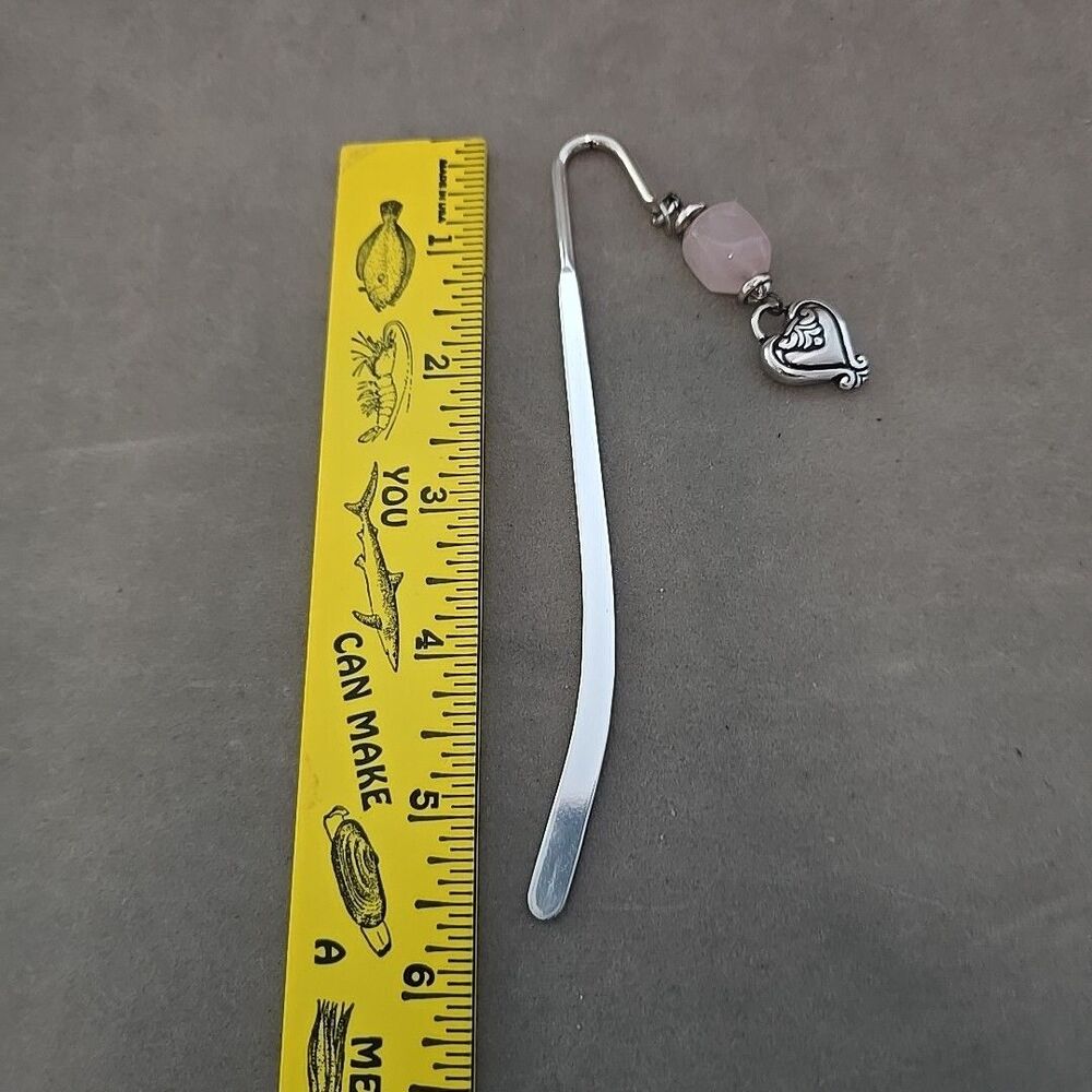 Brighton Blaire Pink Bead Brushed Silver Heart Book Mark - Picture 5 of 5